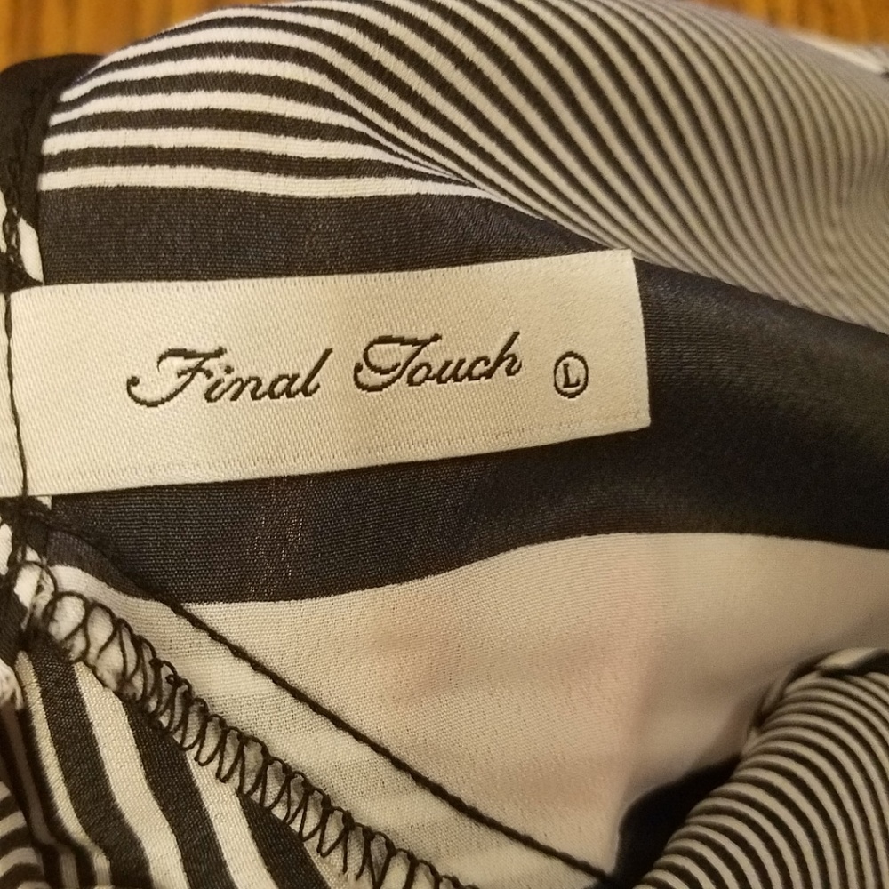 ** 2 / $15 ** Final Touch Black White Stripe Dress - Picture 3 of 4
